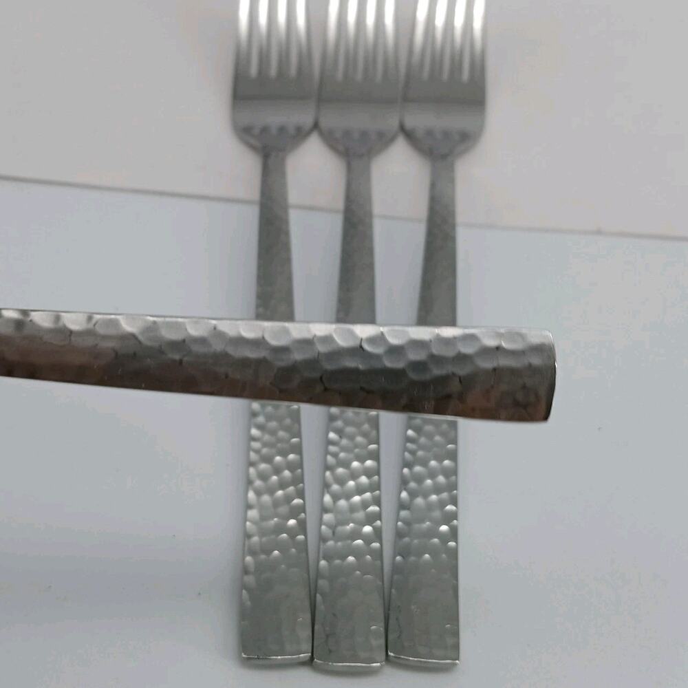 4X DF Splendide 18/10 Stainless Flatware Hammered Mali David Shaw Dinner Forks